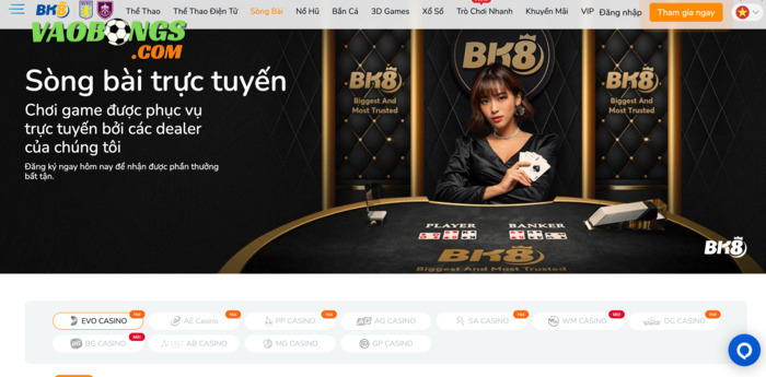 BK8 chính là địa chỉ đánh bài Baccarat ăn tiền thật không còn xa lạ với nhiều người